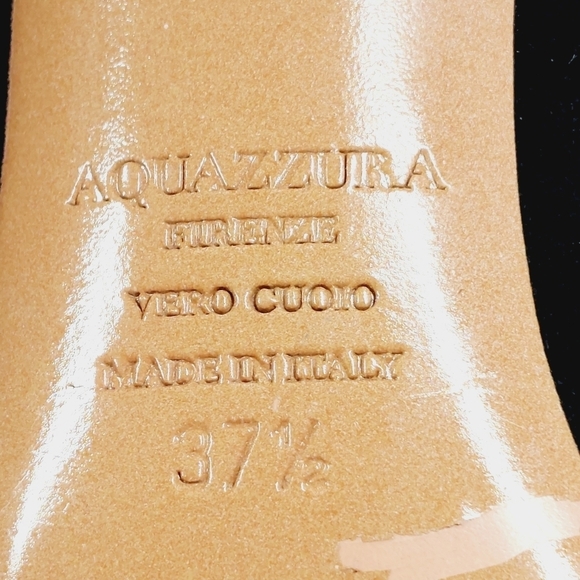 Aquazzura Black Lace Up Back Slip On High Heels Pep Toe Sandals B176 - Picture 9 of 11